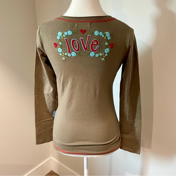 Moschino Jeans Vintage Y2K Floral Embroidered Long Sleeve Top - Picture 3 of 8